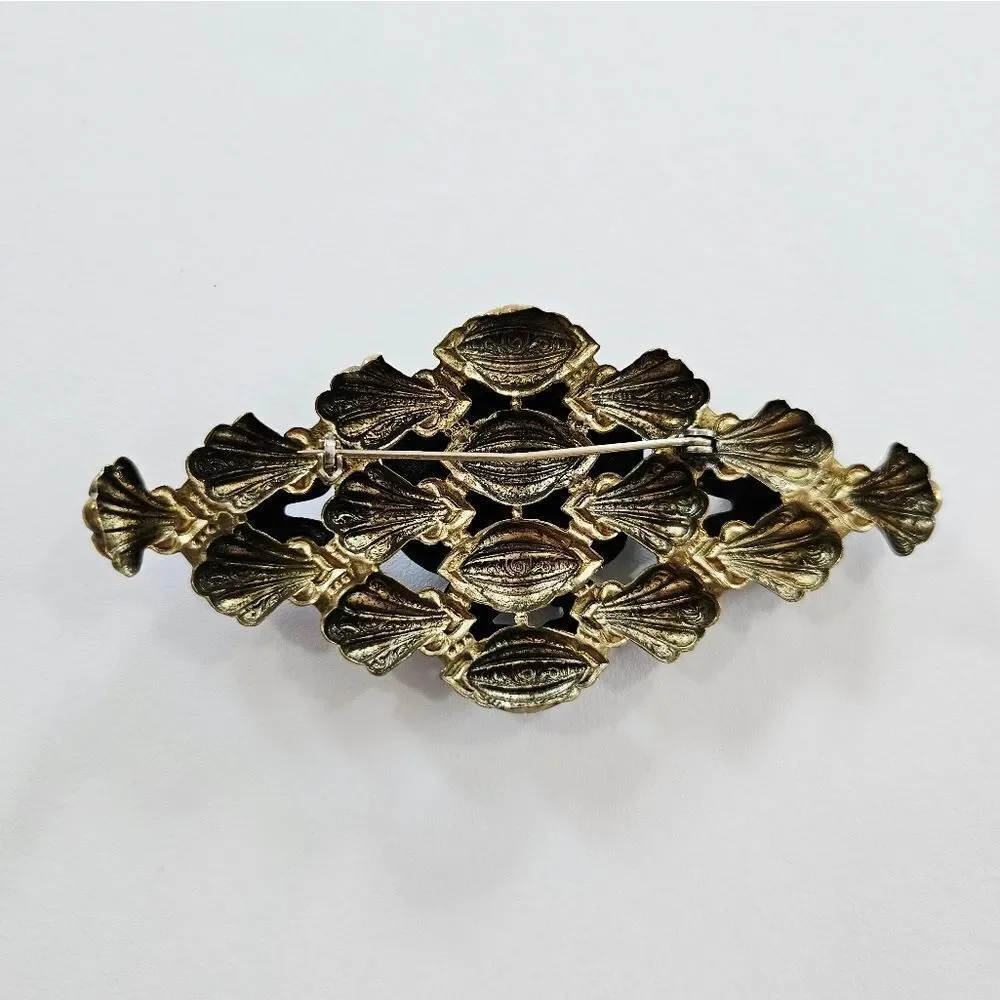 Vintage Antique? Large Art Nouveau Gibson Girl Portrait Antique Brass Brooch Pin